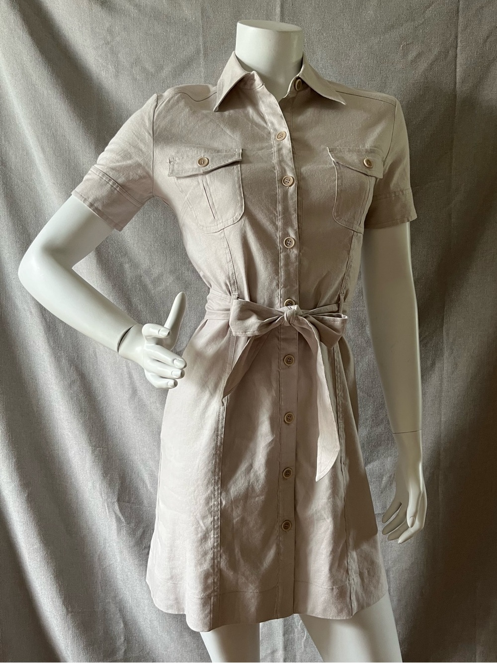 Aritzia Talula Babaton Soft Stretch Linen Shirt Dress With Pockets